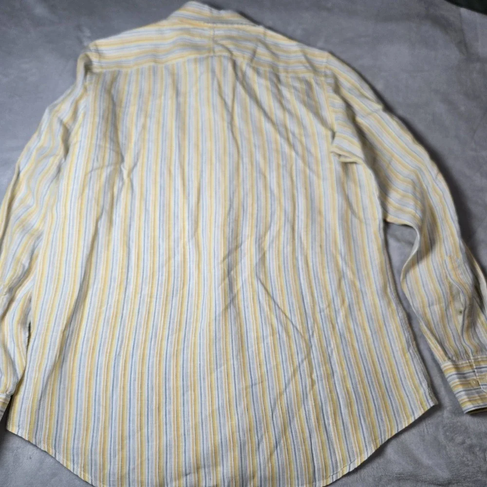 Banana Republic Shirt 100%‎ Size Medium Linen Button Front Casual Striped